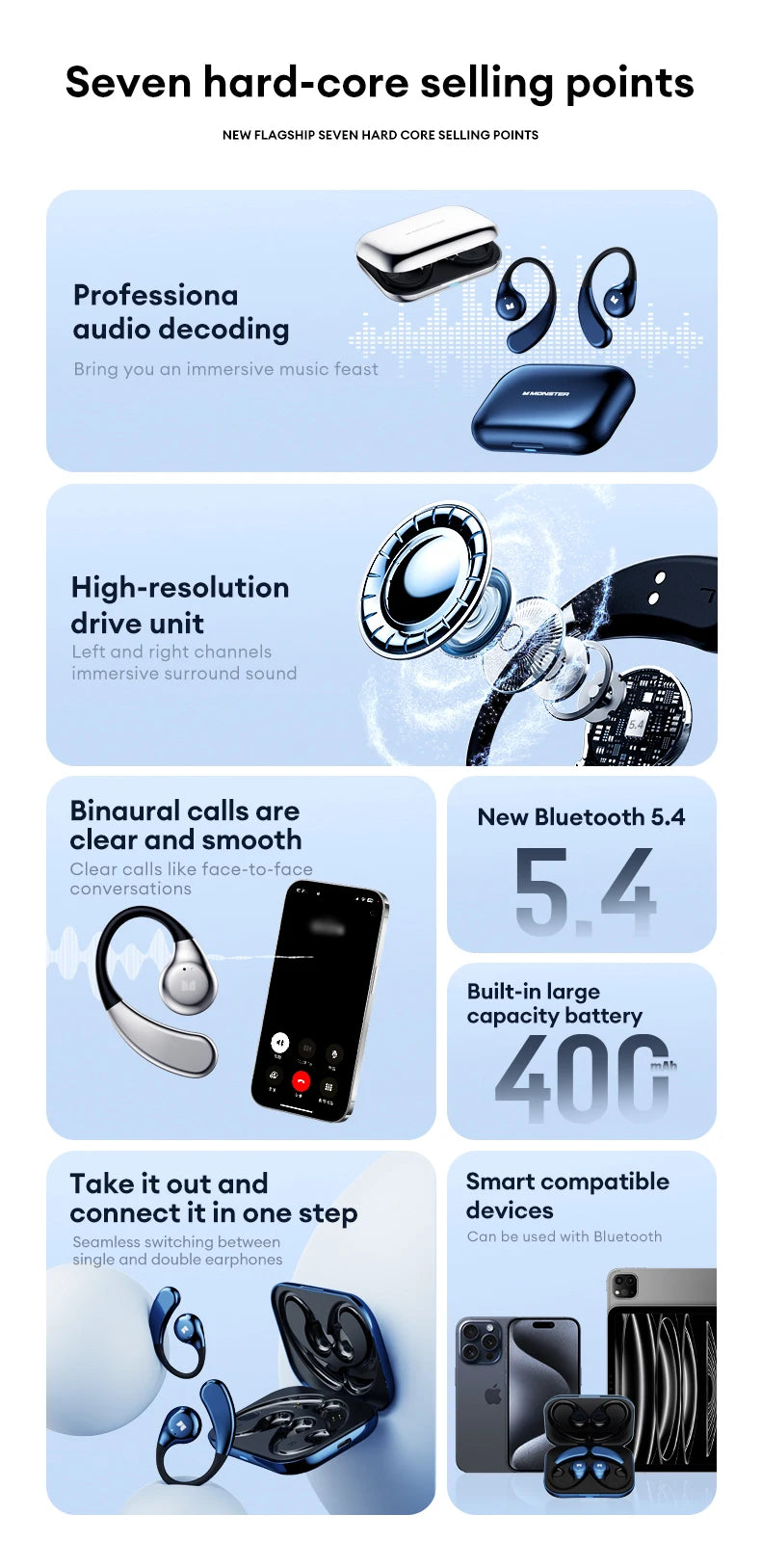 Monster AirHook XKO09 – BONE CONDUCTION OORDOPJES