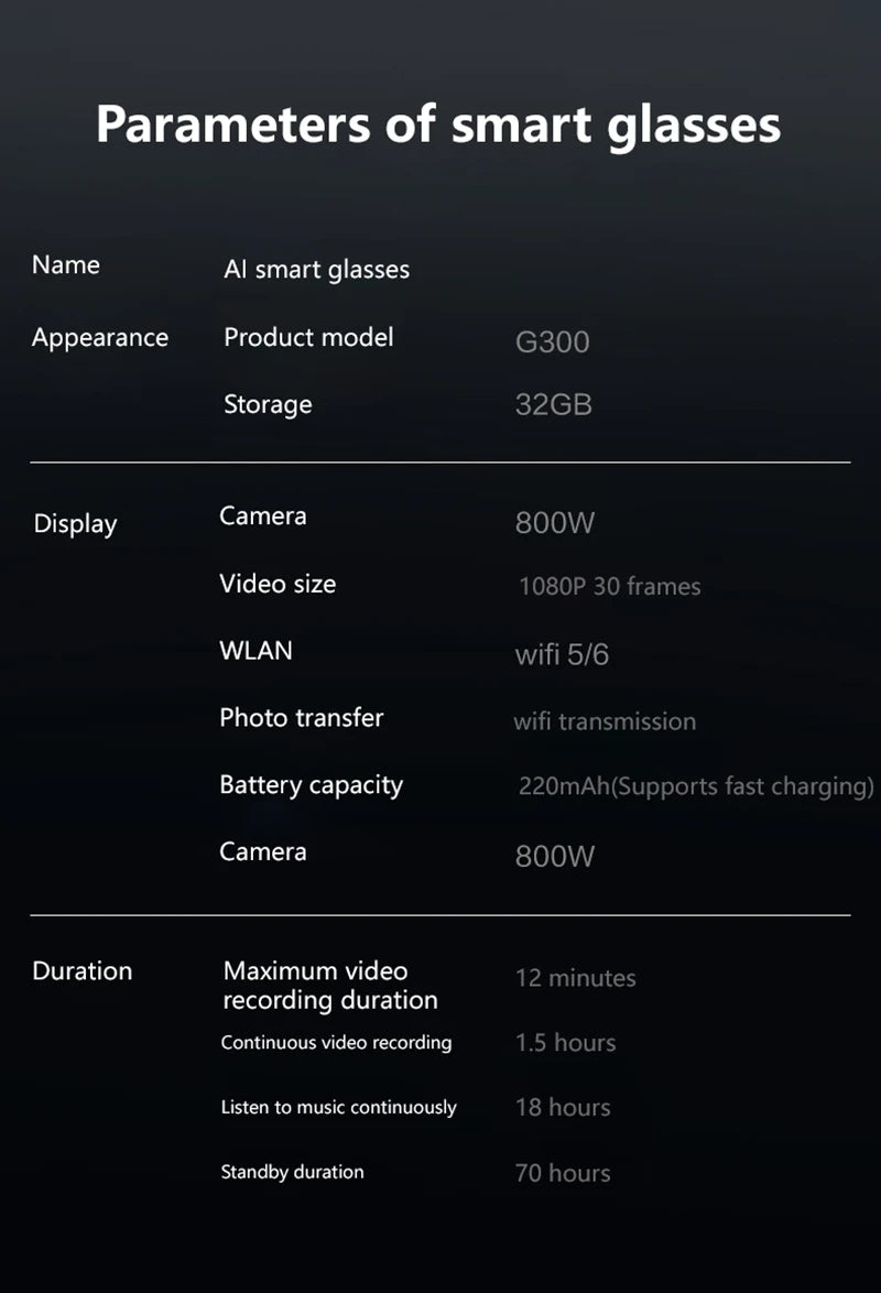 Slimme AI-Bril met 8K Camera en Vertaalfunctie – Xiaomi G300
