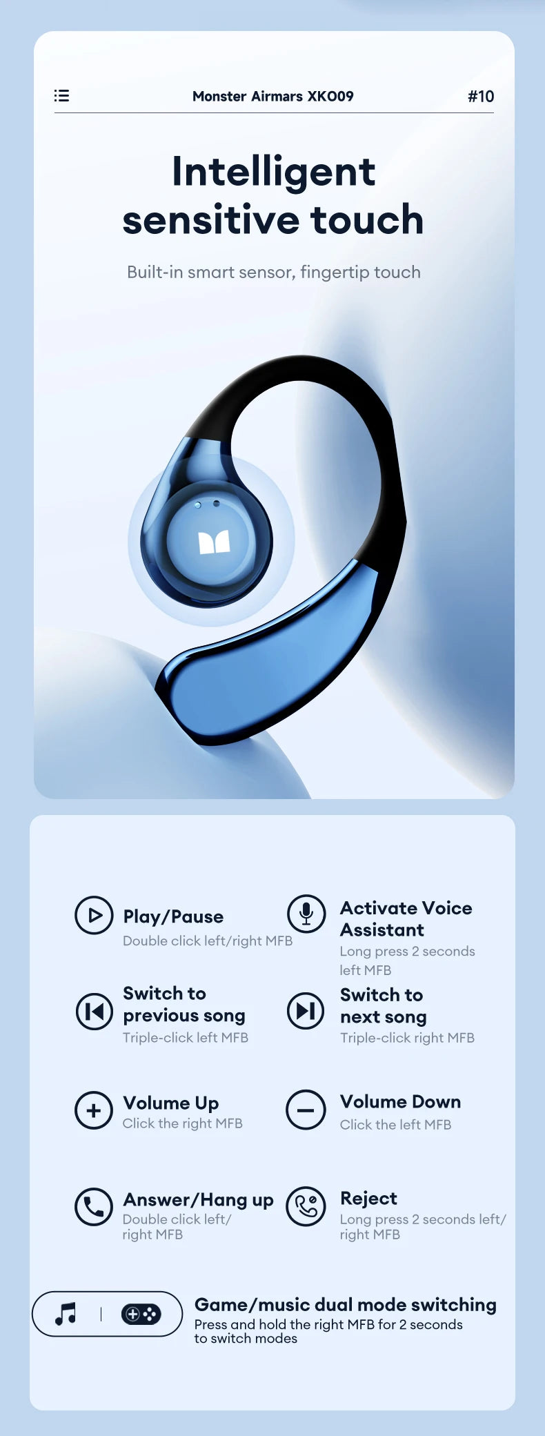 Monster AirHook XKO09 – BONE CONDUCTION OORDOPJES