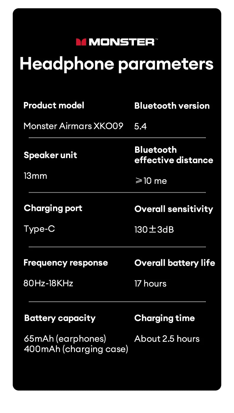 Monster AirHook XKO09 – BONE CONDUCTION OORDOPJES