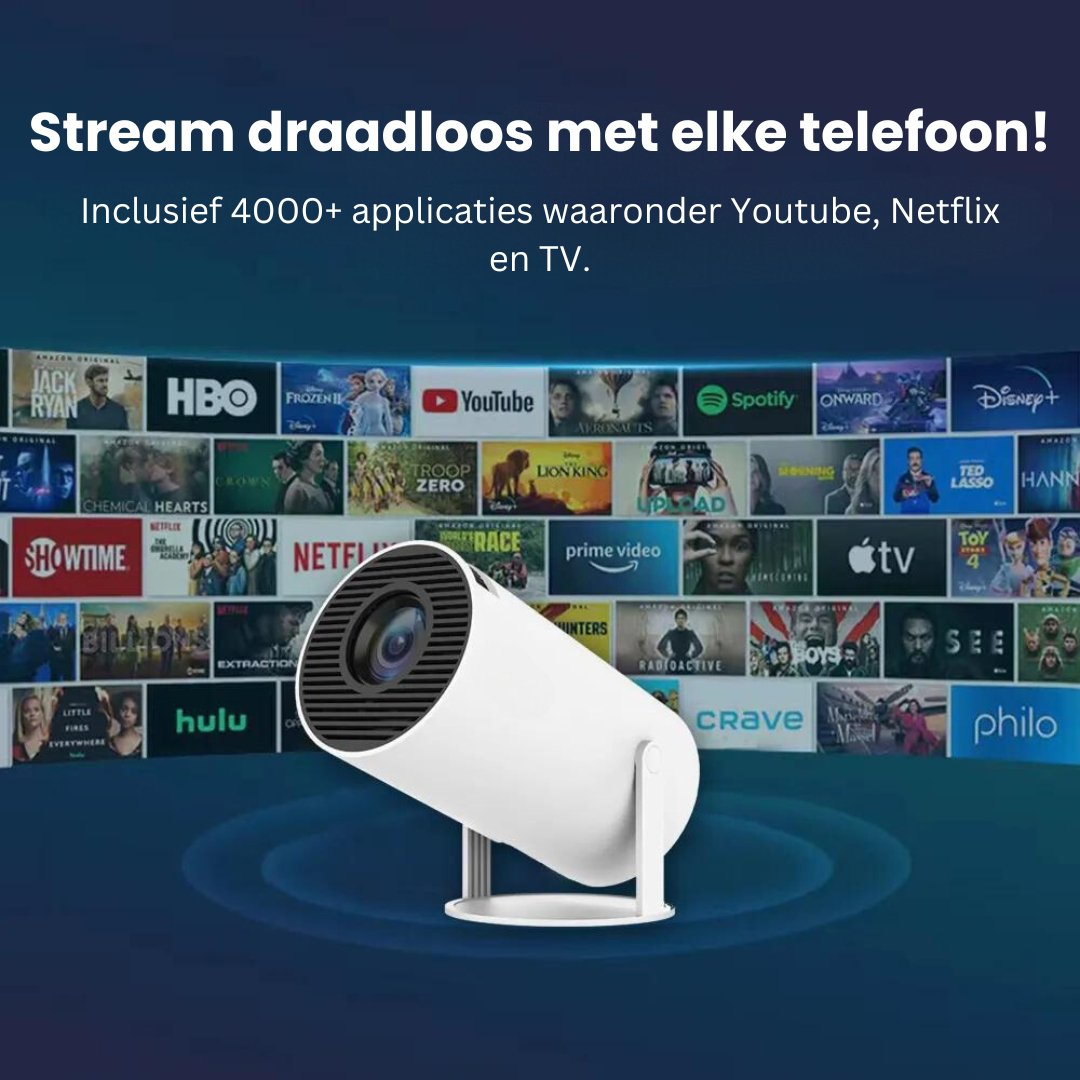 Draagbare projector met wifi + ingebouwde soundbar